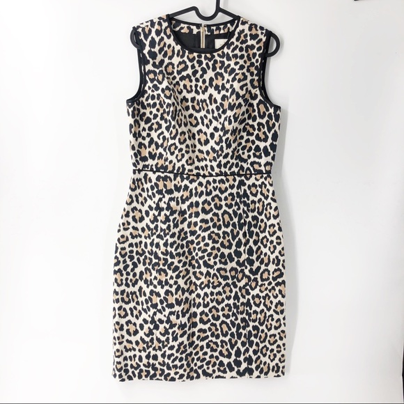 Kate Spade Paulina Leopard Sheath Dress 8 - Picture 2 of 7